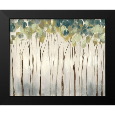 Viridian Treeline I Black Modern Wood Framed Art Print by Goldberger, Jennifer