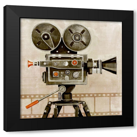Vintage Reel I Black Modern Wood Framed Art Print with Double Matting by Popp, Grace