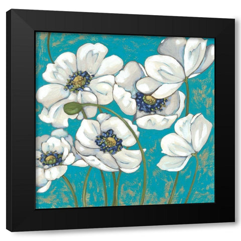 Lakeside Poppies I Black Modern Wood Framed Art Print with Double Matting by Zarris, Chariklia