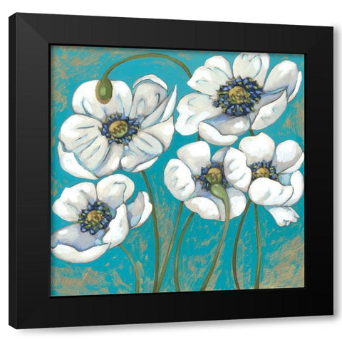 Lakeside Poppies II Black Modern Wood Framed Art Print with Double Matting by Zarris, Chariklia