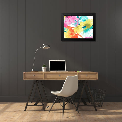 Elemental Motion III Black Modern Wood Framed Art Print by Vess, June Erica