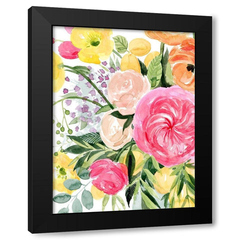 Blossomy Gathering I Black Modern Wood Framed Art Print with Double Matting by Popp, Grace