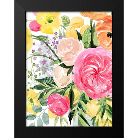 Blossomy Gathering I Black Modern Wood Framed Art Print by Popp, Grace