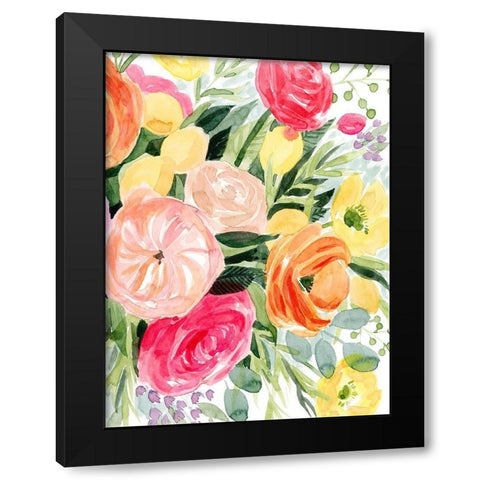 Blossomy Gathering II Black Modern Wood Framed Art Print with Double Matting by Popp, Grace