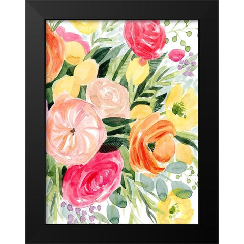 Blossomy Gathering II Black Modern Wood Framed Art Print by Popp, Grace