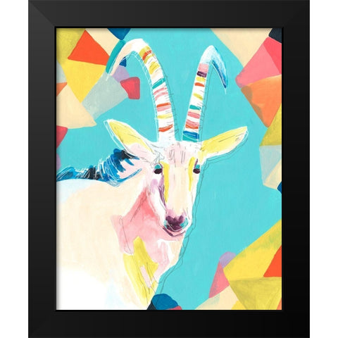 Safari Party I Black Modern Wood Framed Art Print by Vess, June Erica