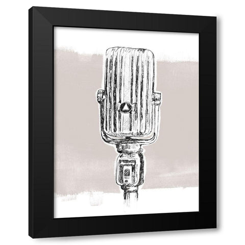 Monochrome Microphone IV Black Modern Wood Framed Art Print by Vess, June Erica
