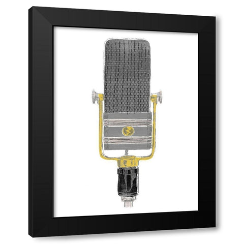 Mic Check I Black Modern Wood Framed Art Print with Double Matting by Vess, June Erica