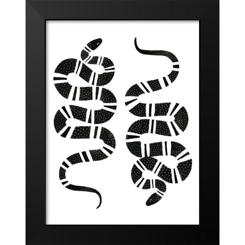 Epidaurus Snake I Black Modern Wood Framed Art Print by Scarvey, Emma