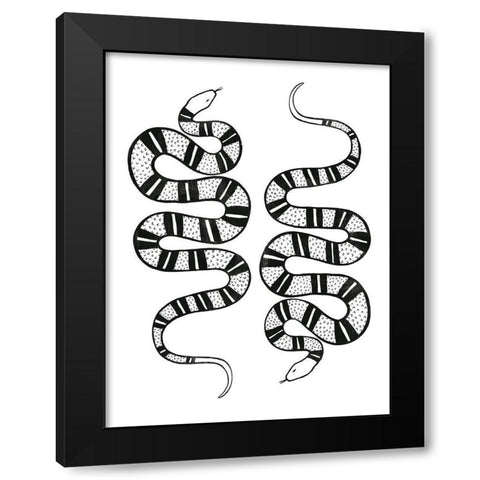 Epidaurus Snake II Black Modern Wood Framed Art Print with Double Matting by Scarvey, Emma