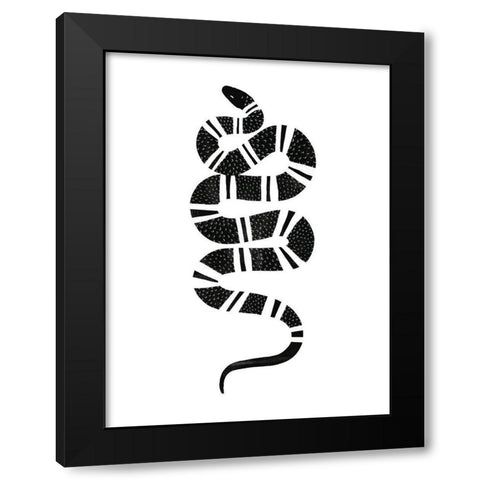 Epidaurus Snake III Black Modern Wood Framed Art Print by Scarvey, Emma