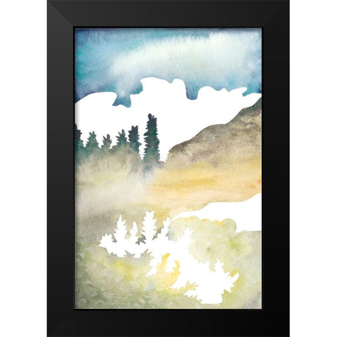 Cross Country Abstraction VI Black Modern Wood Framed Art Print by Chabot, Natasha