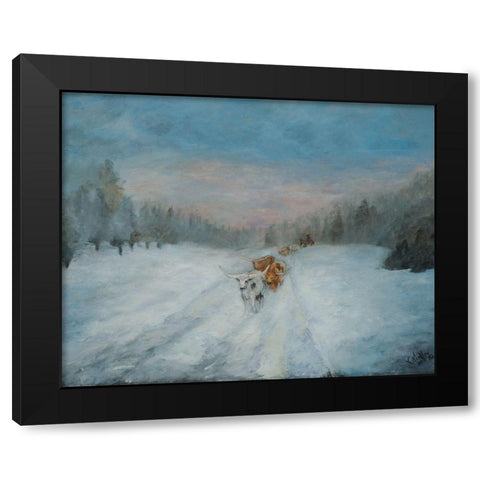 Journey Through the Snow IV Black Modern Wood Framed Art Print by Winkler, Kathy