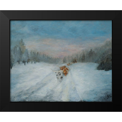 Journey Through the Snow IV Black Modern Wood Framed Art Print by Winkler, Kathy