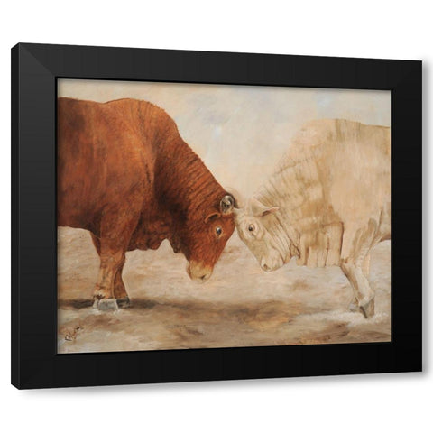 Stand Off I Black Modern Wood Framed Art Print by Winkler, Kathy
