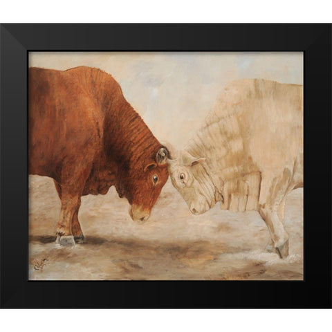 Stand Off I Black Modern Wood Framed Art Print by Winkler, Kathy