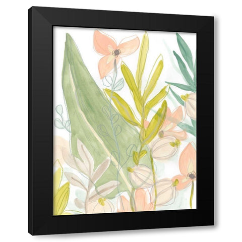 Island Flora I Black Modern Wood Framed Art Print with Double Matting by Vess, June Erica