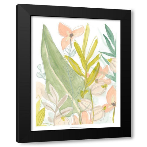 Island Flora I Black Modern Wood Framed Art Print with Double Matting by Vess, June Erica