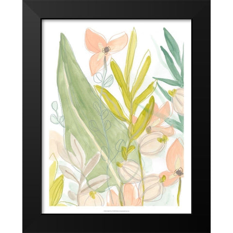 Island Flora I Black Modern Wood Framed Art Print by Vess, June Erica