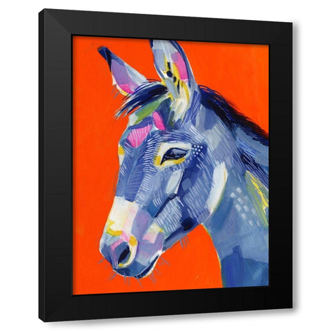 Animal Party I Black Modern Wood Framed Art Print by Borges, Victoria