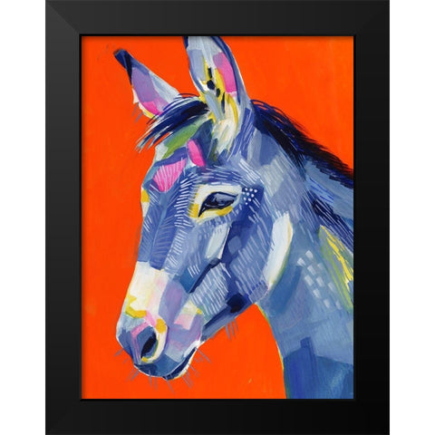Animal Party I Black Modern Wood Framed Art Print by Borges, Victoria