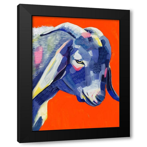 Animal Party III Black Modern Wood Framed Art Print by Borges, Victoria