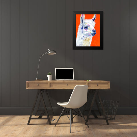 Animal Party IV Black Modern Wood Framed Art Print by Borges, Victoria