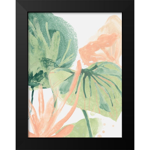 Blush Breeze I Black Modern Wood Framed Art Print by Vess, June Erica