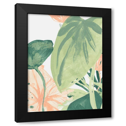 Blush Breeze II Black Modern Wood Framed Art Print by Vess, June Erica