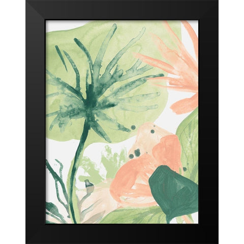 Blush Breeze III Black Modern Wood Framed Art Print by Vess, June Erica