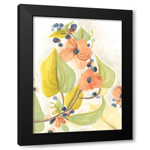 Island Branch II Black Modern Wood Framed Art Print by Vess, June Erica