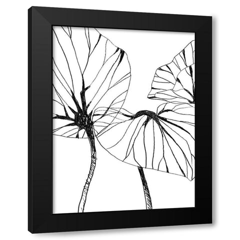 Linear Tropics I Black Modern Wood Framed Art Print with Double Matting by Vess, June Erica