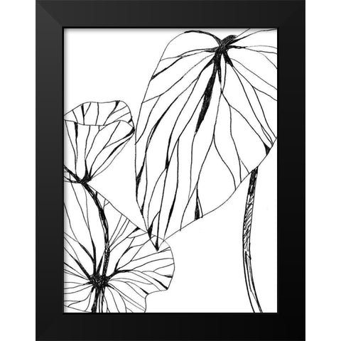 Linear Tropics II Black Modern Wood Framed Art Print by Vess, June Erica