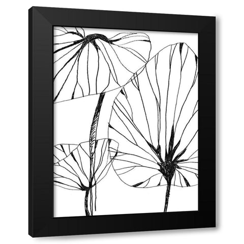 Linear Tropics IV Black Modern Wood Framed Art Print with Double Matting by Vess, June Erica