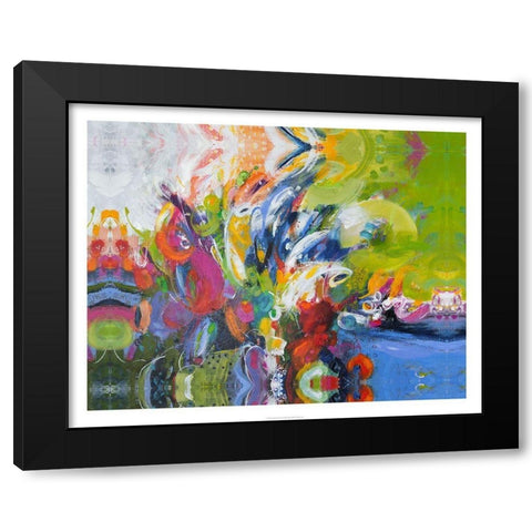 Garden party Abstract I Black Modern Wood Framed Art Print with Double Matting by Bothne, Janet