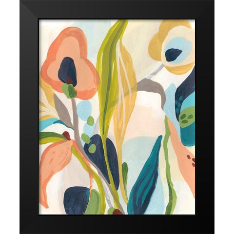 Jungle Jewels II Black Modern Wood Framed Art Print by Vess, June Erica