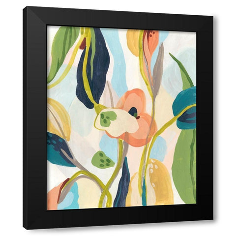 Jungle Jewels III Black Modern Wood Framed Art Print by Vess, June Erica