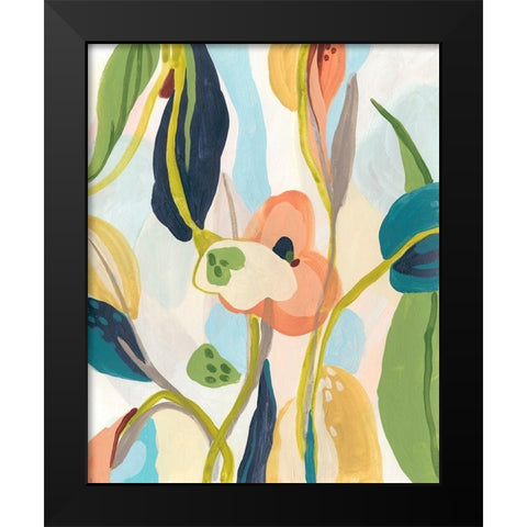 Jungle Jewels III Black Modern Wood Framed Art Print by Vess, June Erica