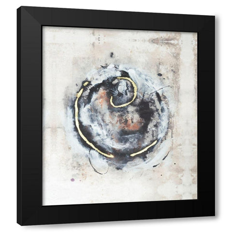 Embellished Circular Energy III Black Modern Wood Framed Art Print by Combs, Joyce