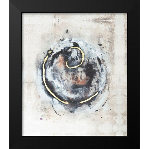 Embellished Circular Energy III Black Modern Wood Framed Art Print by Combs, Joyce