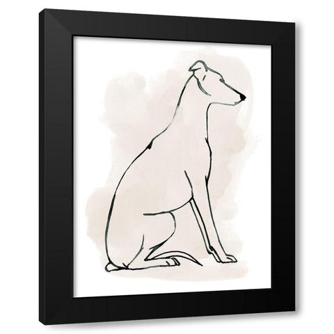 Greyhound Sketch I Black Modern Wood Framed Art Print by Popp, Grace