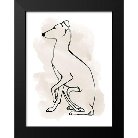 Greyhound Sketch II Black Modern Wood Framed Art Print by Popp, Grace