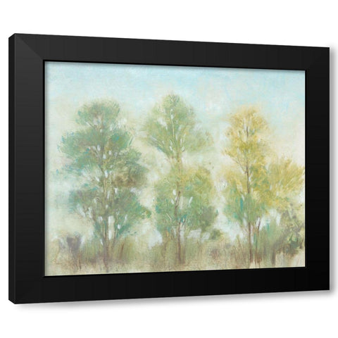 Muted Trees II Black Modern Wood Framed Art Print with Double Matting by OToole, Tim