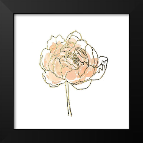 Foil Peony Contour II Black Modern Wood Framed Art Print by Scarvey, Emma