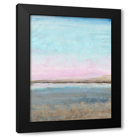 Pink Horizon II Black Modern Wood Framed Art Print with Double Matting by OToole, Tim