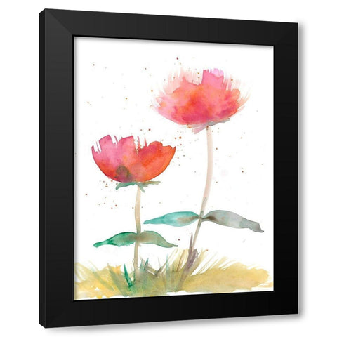 Pink Fleurs II Black Modern Wood Framed Art Print by Ludwig, Alicia