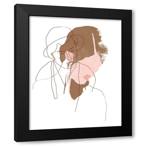 Modern Contour Portrait I Black Modern Wood Framed Art Print with Double Matting by Vess, June Erica