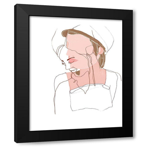 Modern Contour Portrait II Black Modern Wood Framed Art Print by Vess, June Erica