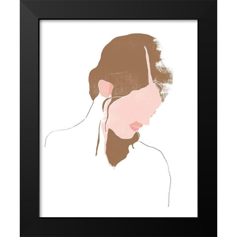 Modern Contour Portrait III Black Modern Wood Framed Art Print by Vess, June Erica