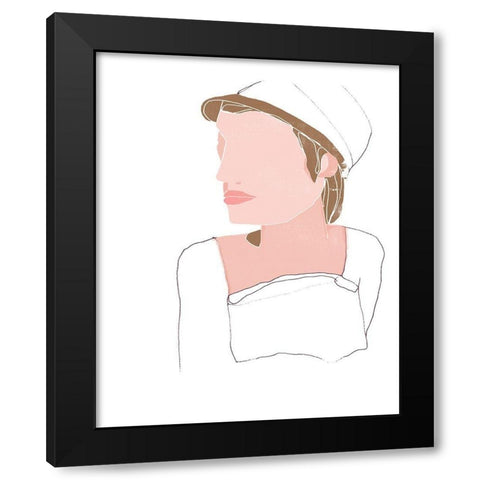 Modern Contour Portrait IV Black Modern Wood Framed Art Print with Double Matting by Vess, June Erica